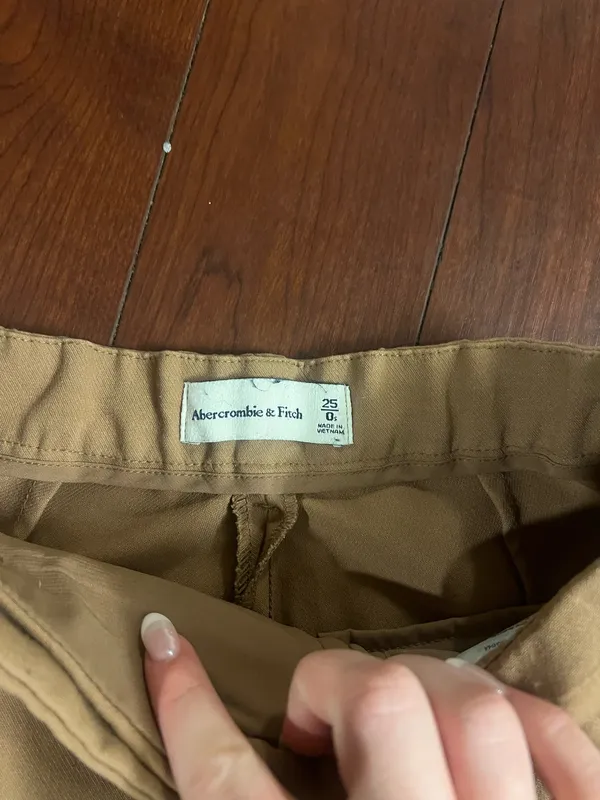 Tan Abercrombie & Fitch Crossover Dress Pants - Image 4