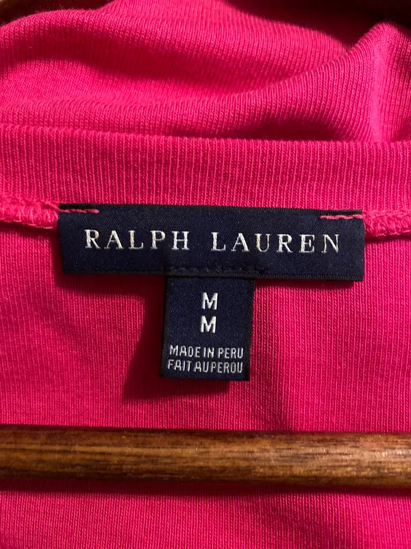 Polo Ralph Lauren V-neck t-shirt pink size medium - Image 4