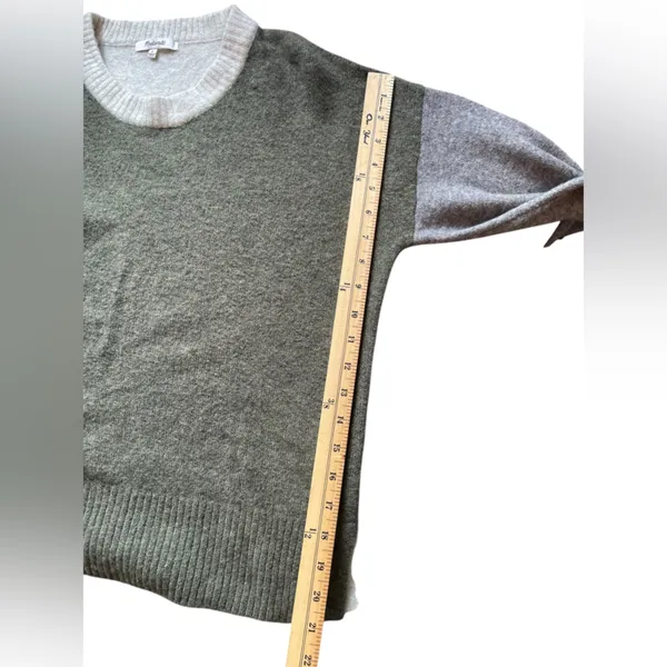 MADEWELL Olive Green/Gray/Beige Merino/Alpaca Wool Blend Crew Neck Sweater Small - Image 14