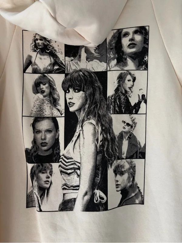 Taylor Swift Eras Tour Cream Hoodie 2023 Album cover double lined hood size Med - Image 4