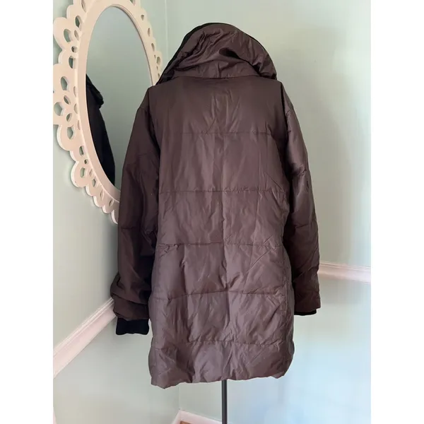 Michael‎ Kors Brown Down Filled Full Zip Warm coat Size Large - Image 5