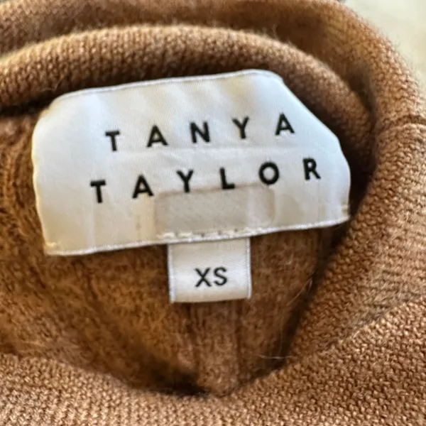 Tanya Taylor Camel Turtleneck Sweater XS Fitted Soft Merino Wool Designer $400 - Image 10