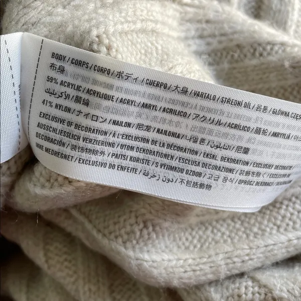 Abercrombie & Fitch Cream Ribbed Turtleneck Sweater - Image 7