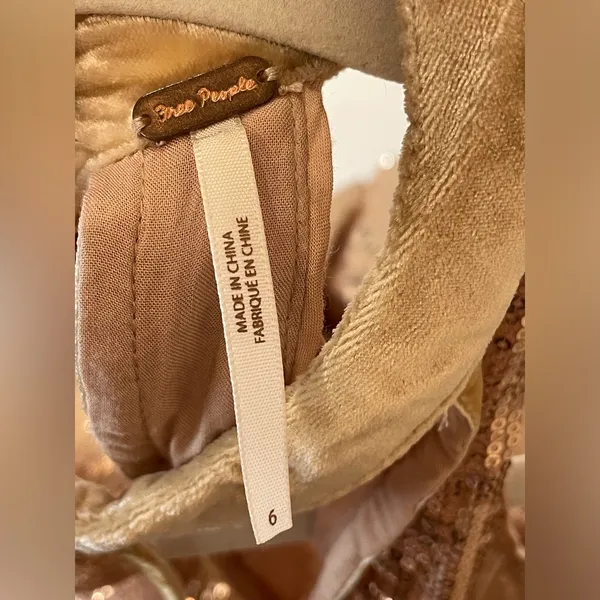 Free People Film Noir‎ Sequin Mini Halter Dress in Rose Gold Size 6 - Image 11
