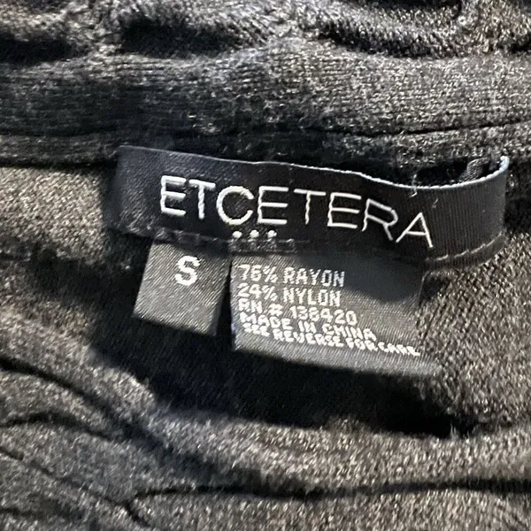 Etcetera‎ Women’s Sweater Small Asymmetric Sleeves Cable Knit Inlay - Image 3
