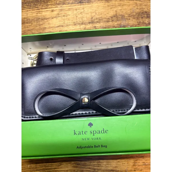 Kate Spade Black Genuin Leather‎ Adjustable Belt Bag Size S/M - Image 2
