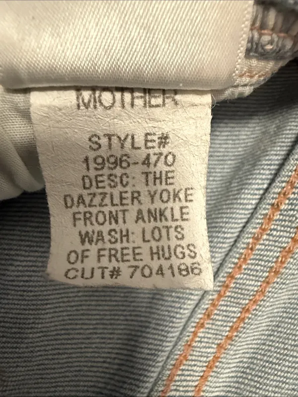 MOTHER Dazzler Yoke Front Ankle Jeans 25 Lots of Free Hugs Light Wash $238 - Image 12
