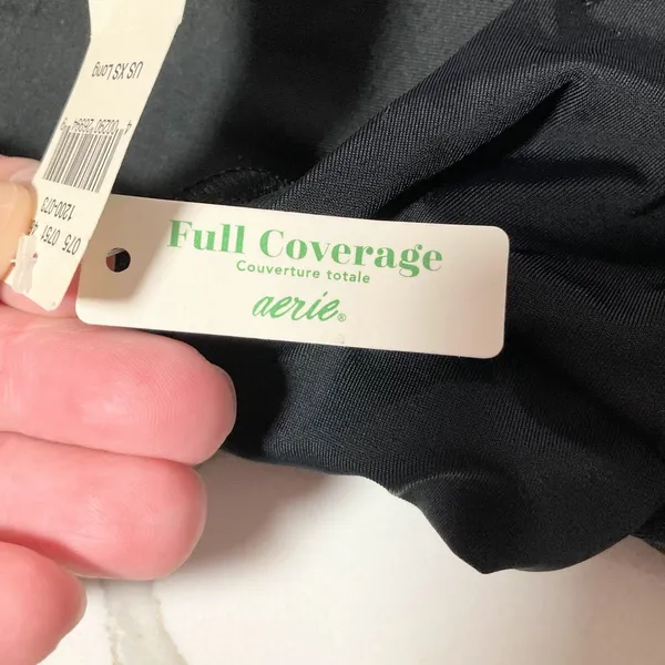 Aerie Wrap Full Coverage One Piece Swimsuit in Black Size XS NWT - Image 4