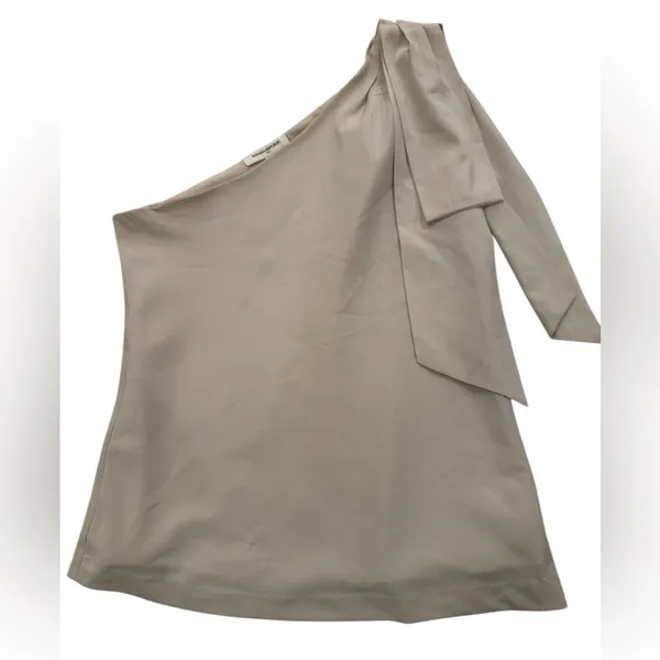 🌼Banana Republic Tan Wrap Blouse Asymmetrical Work - Image 3