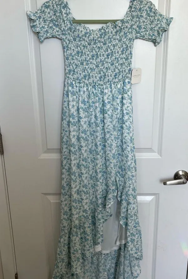 NEW Altar’d State White and Blue Floral Maxi Dress Size Small NWT - Image 5