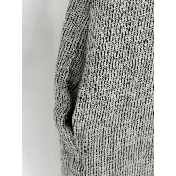 Madewell Double Faced Top Women‎ Small Linen Cotton Gray Black Boho Pockets - Image 2
