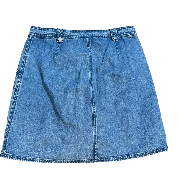 Vintage Liz Claiborne Denim Skort 90s Jean Skirt Shorts Y2K Utility‎ Style Sz 14 - Image 2