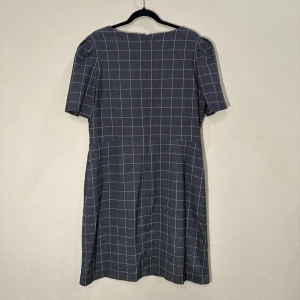Ralph Lauren Women’s Windowpane Puff Sleeve Dress Size 16 Fully Lined Office EUC - Image 5