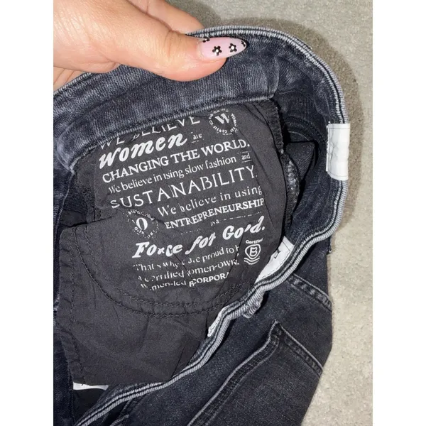 Frank & Eileen Jeans Women 29 Derry High Rise Made in USA Gray Wash Raw Hem EUC - Image 7