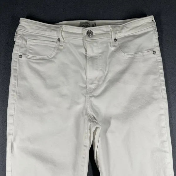 Abercrombie Fitch Simone High Rise Super Skinny Jeans Womens 10 White 30 Stretch - Image 3