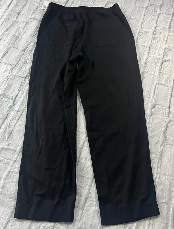 Old Navy High Rise Linen Blend Black Straight Leg - Image 6