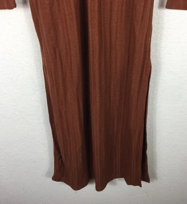 NWT L'Academie Revolve Arina Brown Maxi Sweater Dress Large Knit Open Back - Image 11