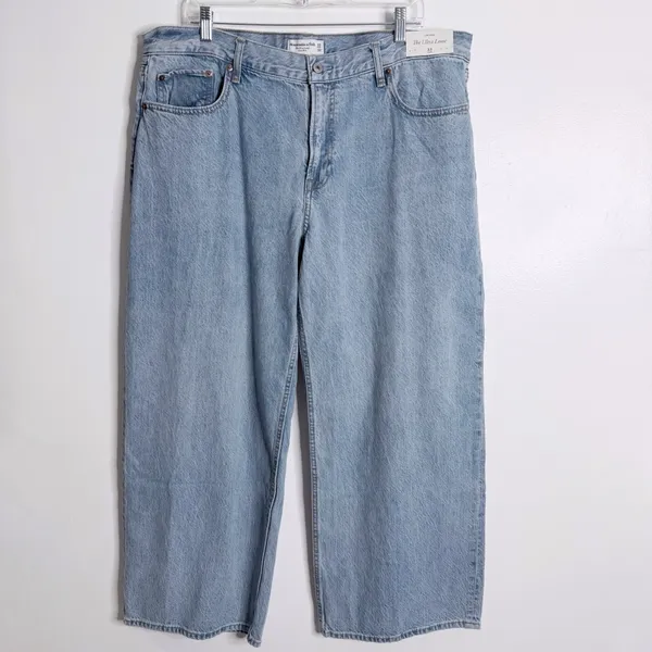 NWT Abercrombie‎ & Fitch The Ultra Loose Low Rise Size 33 Short Drapey Rigid - Image 2