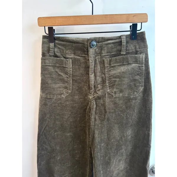 Maeve Anthropologie The Colette Corduroy Wide Leg Crop Pants Size 25 boho‎ - Image 3