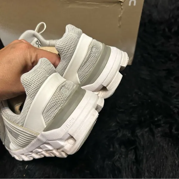 ON CLOUDSWIFT gray white running athletic training lace up shoes sneakers sz 8.5 - Image 4
