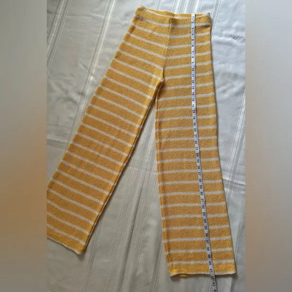 Zara Yellow Striped Wide Leg Pants - Image 7