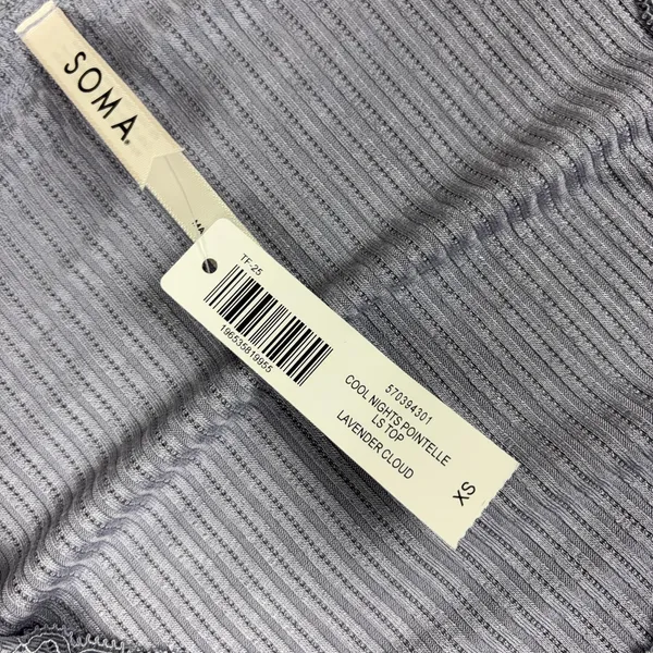 Soma‎ Pajama Top Womens XS Purple Cool Nights Henley Long Sleeve Sleepwear - Image 6