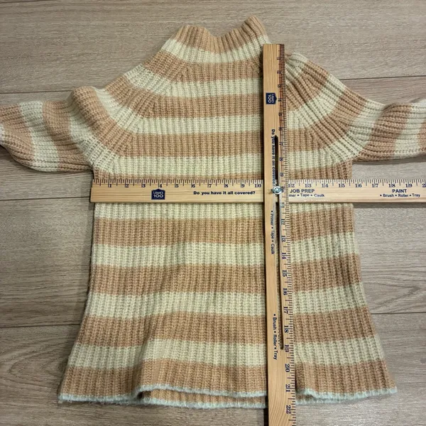 Maeve x Anthropologie Mock Neck Striped Sweater Bell Sleeve Size XS - Image 4