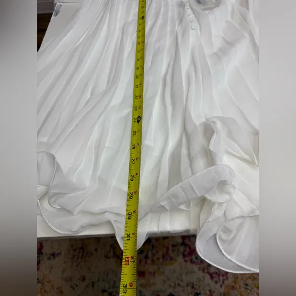NEW Anthropologie Elegant White Endless Rose V-Neck Chiffon Romper size M - Image 8