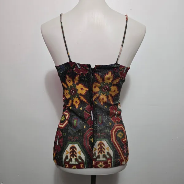 Vintage Harbinger Ltd Metallic Tapestry Print Camisole Size 10 90s Fairycore - Image 4