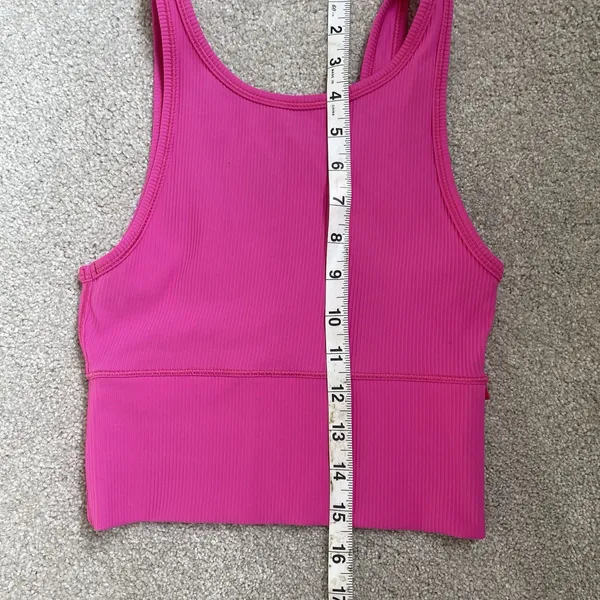 Lululemon Power Pivot Ribbed Crop Tank Top Sonic Pink Athletic Size XS/S - Image 8