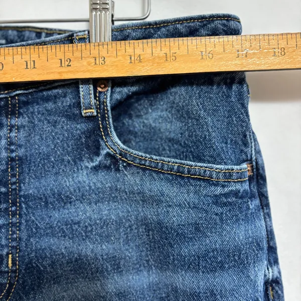 Old Navy Extra High-Rise Sky-Hi Wide Leg Jeans Dark Wash Blue Stretch‎ Size 14 - Image 3