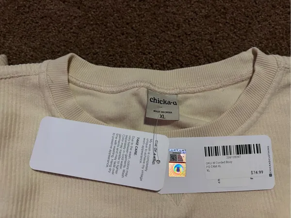 Cropped Oklahoma Crewneck Sweatshirt - Cream - Image 3
