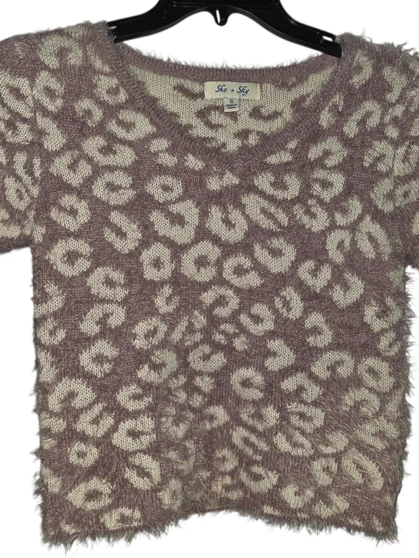 She & Sky Short Sleeve Animal Print Sweater Size Small - Image 2