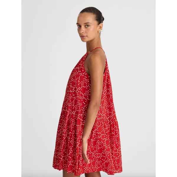 Madewell Drop Waist Mini Dress Polka Dot Trapeze Relaxed Festival Red Medium NWT - Image 3