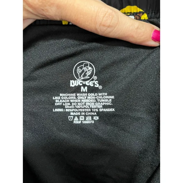Bucees Black Logo Print Running Shorts Medium Athletic Dolphin Hem Novelty - Image 5