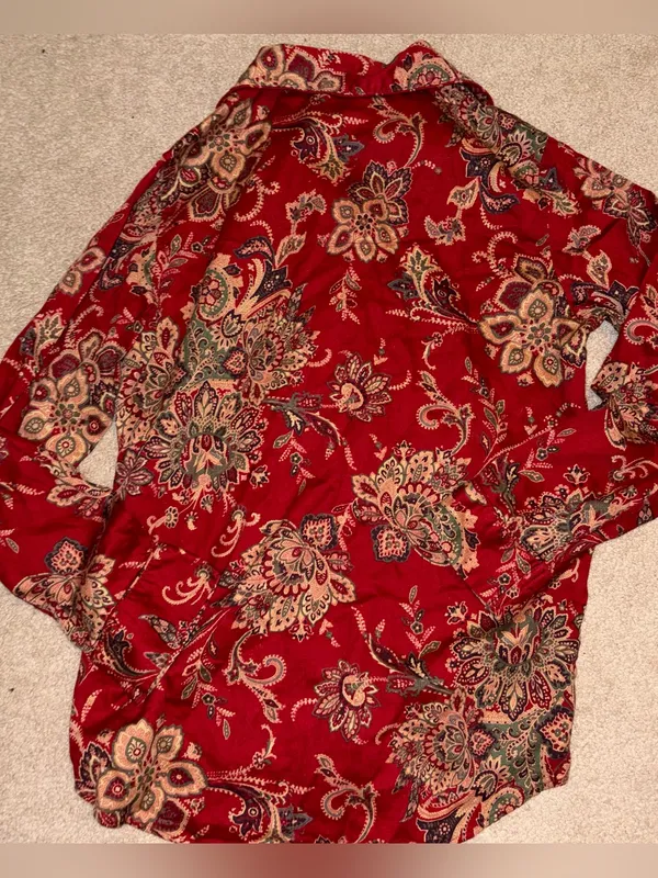 LRL Ralph Lauren Pajama Set Womens M Paisley Floral Old‎ Money Comfort Cozy - Image 7