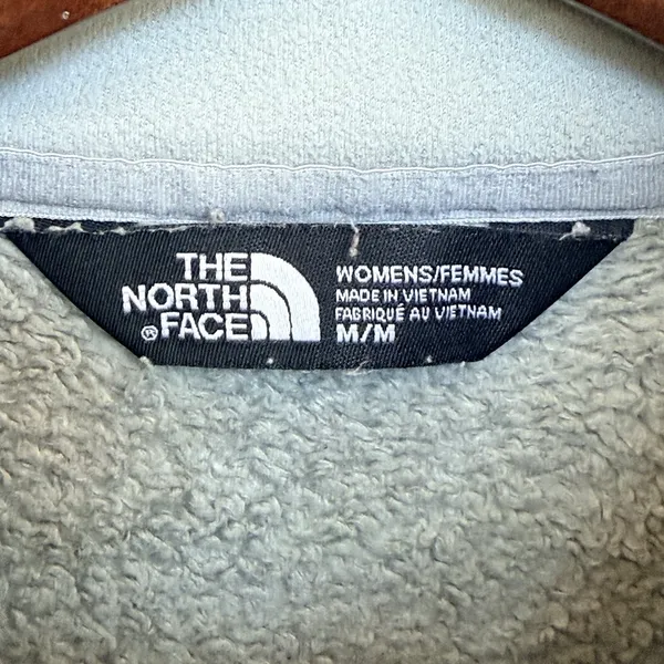 The North Face Osito Jacket Women Medium Olive Gray Fleece Zip Pockets‎ - Image 3