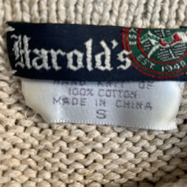 Vintage 90s Abstract Hand Knit Chunky Sweater‎ Bold Graphic Oversized Red Stripe - Image 8