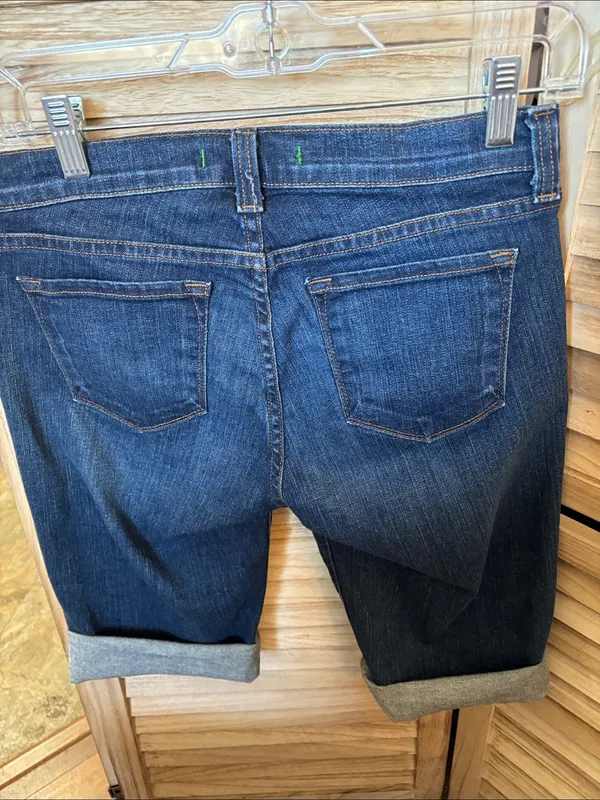 J Brand Dark Indigo Rolled-Hem Boyfriend Jean Shorts 27 - Image 3
