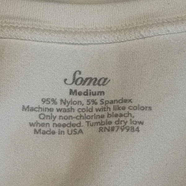 Soma Shapewear Tee Basic White Scoop Neck Short Sleeve Slim‎ Compression Medium - Image 3