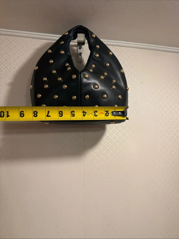 NWOT Dolce Vita Dahlia Studded Hobo HandBag Black Stella with Gold Accents - Image 4