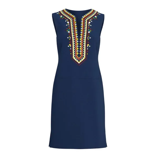 Tory Burch Sophia Embroidered Shift‎ Dress Boho Minimalist Resort Southwestern - Image 2