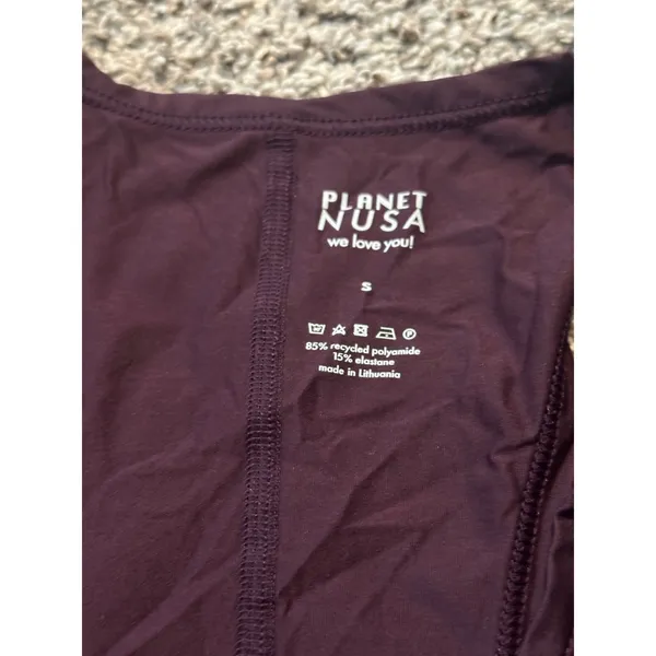 Planet Nusa Everyone Tank Deep Burgundy‎ Racerback Activewear Top Small - Image 6