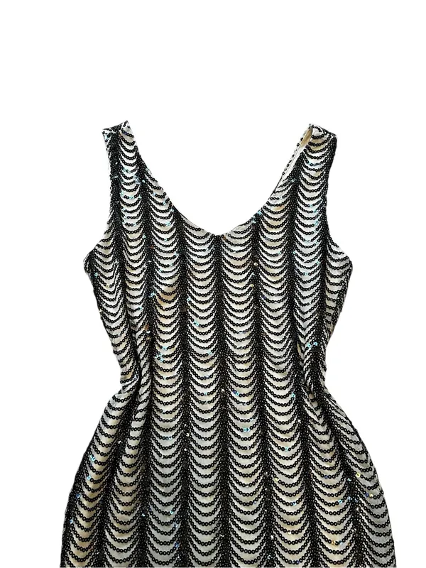 Symphony Vintage Black Sequin Mini Dress Y2K Club Coquette Party Cocktail Going Out - Image 2