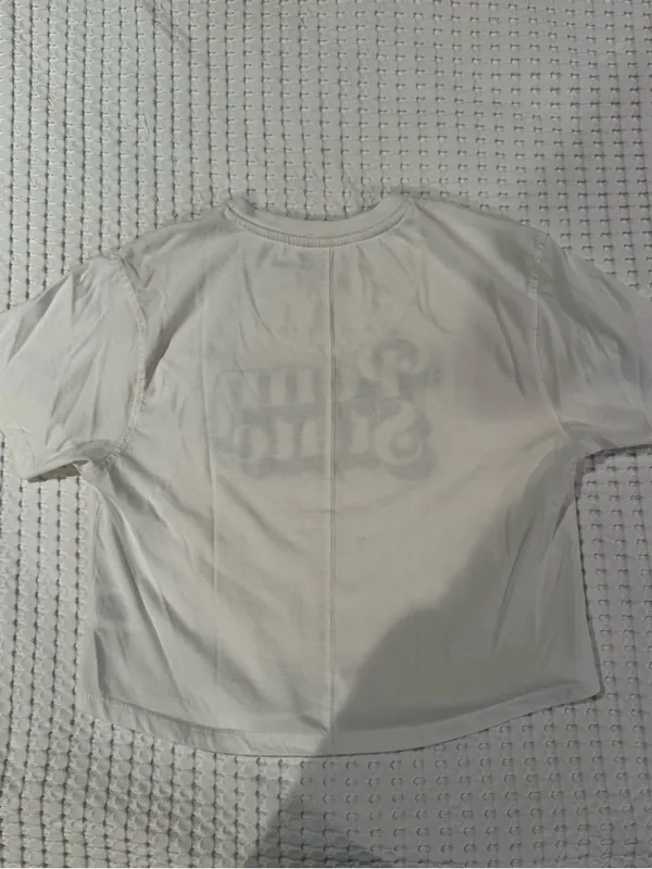 Pressbox White Crop Tee with Navy Penn State Logo - Image 4