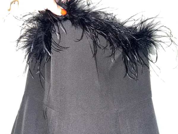 Ostrich feather jumpsuit Black Size L - Image 4