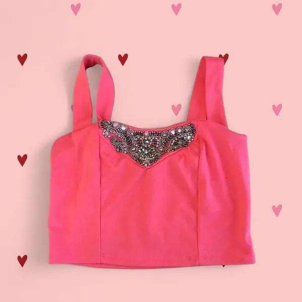 Charlotte Russe Pink bedazzled going out top - Image 2