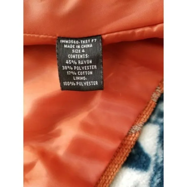 Collection By Harve Benard Women's Orange Tapestry Blazer Jacket Size 4 - Image 11