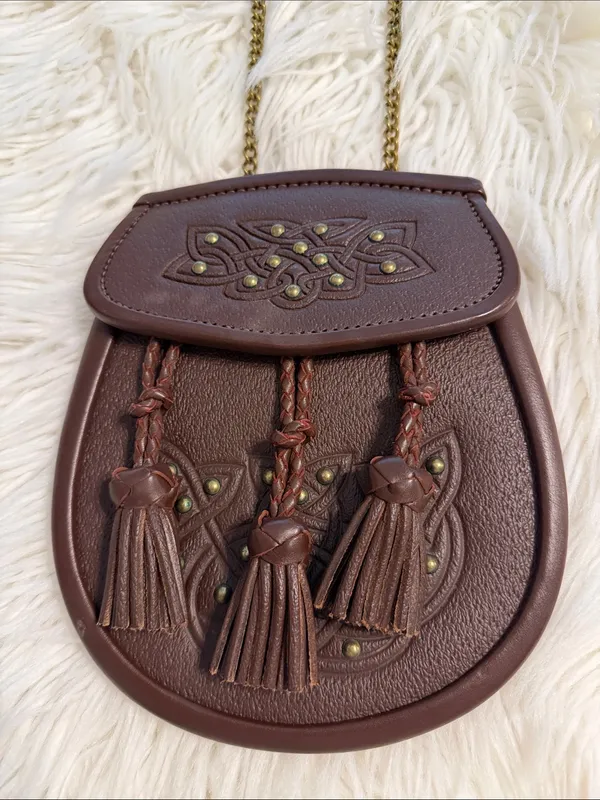 Nicoll Bros Bankfoot. Women's Brown Tassel Crossbody Bag 100% real leather - Image 2