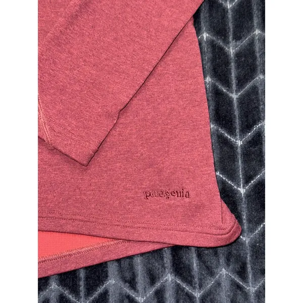 Patagonia Women's Base Layer Capilene Expedition Zip-Neck Pullover Red Sz L VTG - Image 3